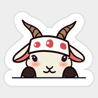 Sneaky japanese goat so cute Sticker